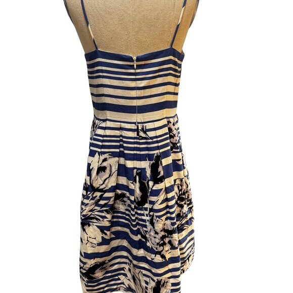 Jessica Howard Blue-White Stripe & Floral Sundress – Size 12 - Picture 7 of 7